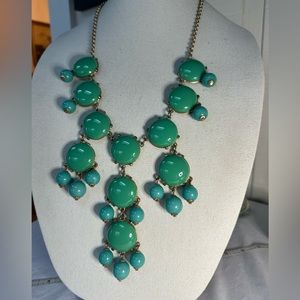 J Crew Festoon Mint green chunk drippy necklace